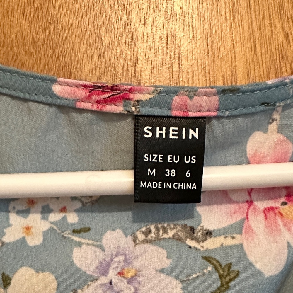 SHEIN Teal Floral Maxi Dress - Picture 2 of 3